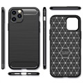 iPhone 12 Pro Max Brushed TPU Case - Carbon Fiber - Black