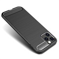 iPhone 12 Pro Max Brushed TPU Case - Carbon Fiber - Black