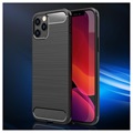 iPhone 12 Pro Max Brushed TPU Case - Carbon Fiber - Black