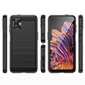 Samsung Galaxy Xcover6 Pro Brushed TPU Case - Carbon Fiber - Black