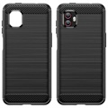 Samsung Galaxy Xcover6 Pro Brushed TPU Case - Carbon Fiber - Black