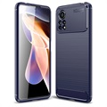 Xiaomi Poco X4 Pro 5G Brushed TPU Case - Carbon Fiber - Blue