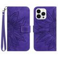 Sunflower Series iPhone 14 Pro Max Wallet Case - Purple