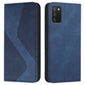 Business Style Samsung Galaxy A03s Wallet Case - Blue