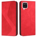 Business Style Samsung Galaxy A22 4G Wallet Case - Red