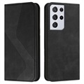 Business Style Samsung Galaxy S21 Ultra 5G Wallet Case - Black