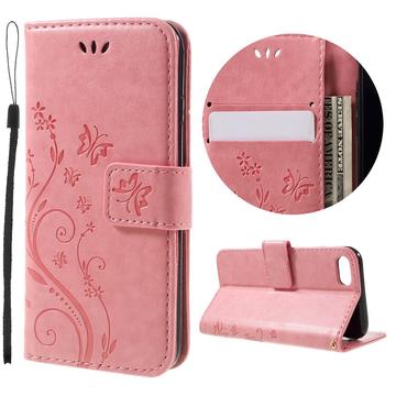 iPhone 7/8/SE (2020)/SE (2022) Butterfly Series Wallet Case - Pink