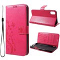 Butterfly Series iPhone XR Wallet Case - Hot Pink