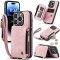 Caseme C20 Zipper Pocket iPhone 14 Pro Max Hybrid Case - Pink