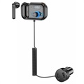 Car Charger / Bluetooth FM Transmitter with Mono Headset T2 - Black