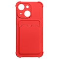 Card Armor Series iPhone 13 Mini Silicone Case - Red