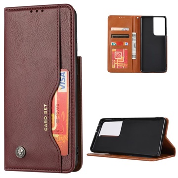 Card Set Series Samsung Galaxy S21 5G Wallet Case - Wine Red