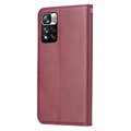 Card Set Series Xiaomi Redmi Note 11 Pro/Note 11 Pro+ Wallet Case - Wine Red