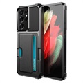 Card Slot Samsung Galaxy S21 Ultra 5G Hybrid Case - Black