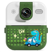 Cartoon Animal Design P02 Thermal Print Camera with Rotatable Lens - Green