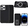 Case-Mate MagSafe iPhone 14 Pro Max Wallet Leather Case - Black