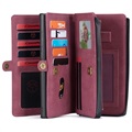 Caseme 2-in-1 Multifunctional Samsung Galaxy S21 Ultra 5G Wallet Case - Wine Red