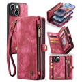 Caseme 2-in-1 Multifunctional iPhone 15 Plus Wallet Case - Red