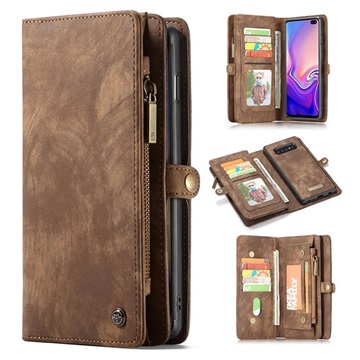 CaseMe 2-in-1 Multifunctional Samsung Galaxy S10+ Wallet Case - Brown