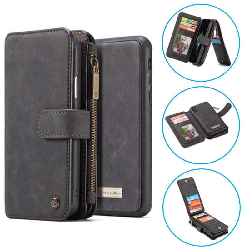 Black Wallet Cover for iPhone Xs Max Leather Flip Case Fit for iPhone Xs Max 