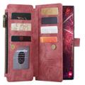 Caseme C30 Multifunctional Samsung Galaxy S22 Ultra 5G Wallet Case - Red