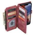 Caseme C30 Multifunctional iPhone 14 Max Wallet Case - Red