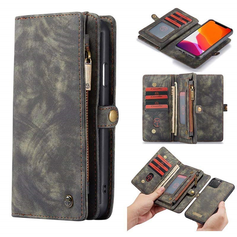 Gray Wallet Case for iPhone 11 Pro Leather Cover Compatible with iPhone 11 Pro 