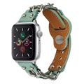 Apple Watch Series 7/SE/6/5/4/3/2/1 Chain Leather Strap - 45mm/44mm/42mm - Green