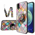 Checkered Pattern Samsung Galaxy A12 Hybrid Case - Colorful Mandala