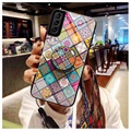 Checkered Pattern Samsung Galaxy S21+ 5G Hybrid Case - Colorful Mandala