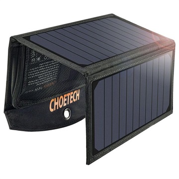 Choetech Dual-Port Foldable Solar Charger - 19W - Black