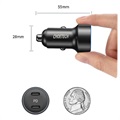 Choetech Dual-Port USB-C PD Car Charger - 36W - Black