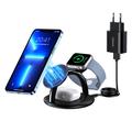 Choetech T587-F 3-in-1 Charging Station 15W - iPhone/AirPods/Apple Watch - Black