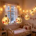 Christmas Snowman LED String Lights with Transparent Balls – 10 Warm White LEDs - 2m
