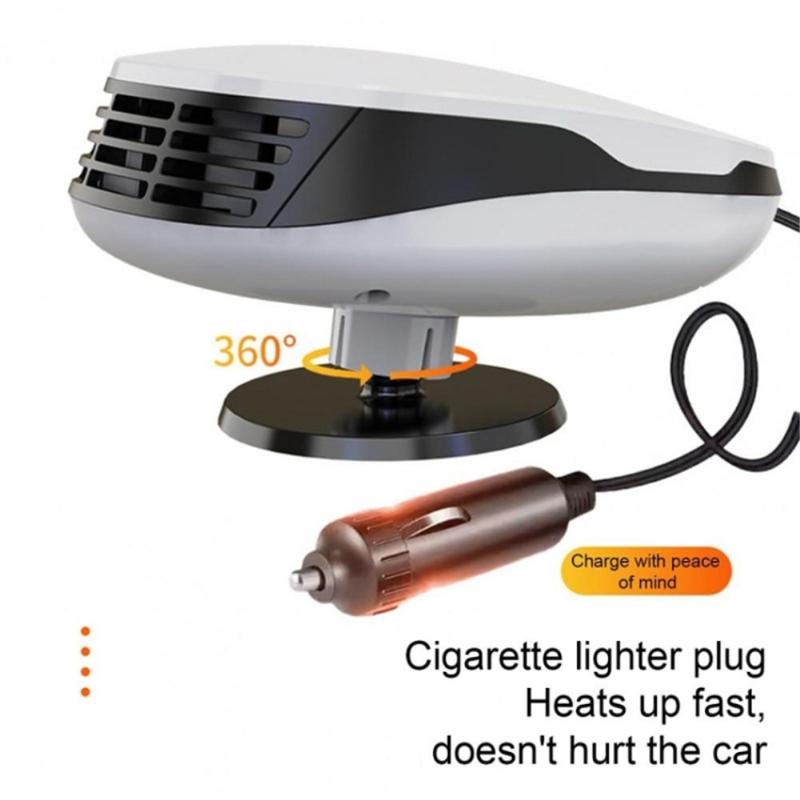 Cigarette Lighter 12V Car Heater 120W Fast Heating Warmer Defroster 360- Degree Adjustable Defogger