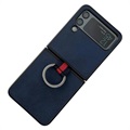 Samsung Galaxy Z Flip4 5G Coated Case with Metal Ring - Blue