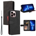 Bi-Color Series iPhone 14 Pro Max Wallet Case - Black