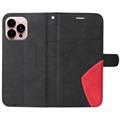 Bi-Color Series iPhone 14 Pro Max Wallet Case - Black