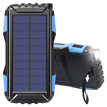 Compact Dual USB Solar Power Bank TS-819 - 20000mAh - Blue / Black