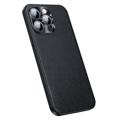 Leather Coated iPhone 14 Pro Hybrid Case - Black