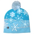 Cozy Winter Beanie Hat with LED Light - Snowflakes