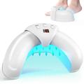 Crescent-Shape Foldable Mini UV Nail Lamp with LCD Display - White