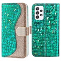 Croco Bling Series Samsung Galaxy A53 5G Wallet Case - Green