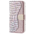 Croco Bling Series Samsung Galaxy S21 FE 5G Wallet Case - Rose Gold