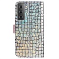 Croco Bling Series Samsung Galaxy S21 FE 5G Wallet Case - Rose Gold