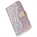 Croco Bling Series Samsung Galaxy S21 FE 5G Wallet Case - Rose Gold