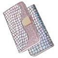 Croco Bling Series Samsung Galaxy S21 5G Wallet Case - Rose Gold