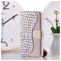 Croco Bling Series Samsung Galaxy S21 5G Wallet Case - Rose Gold