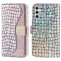 Croco Bling Series Samsung Galaxy A34 5G Wallet Case - Rose Gold