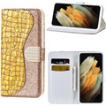 Croco Bling Series Samsung Galaxy S22 Ultra 5G Wallet Case